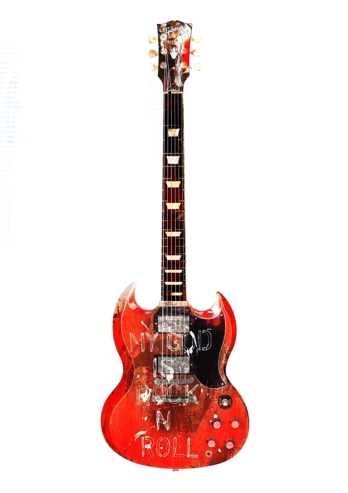 GIBSON SG MY GOD IS ROCK N ROLL A3 | Simon Spilsbury - Print and